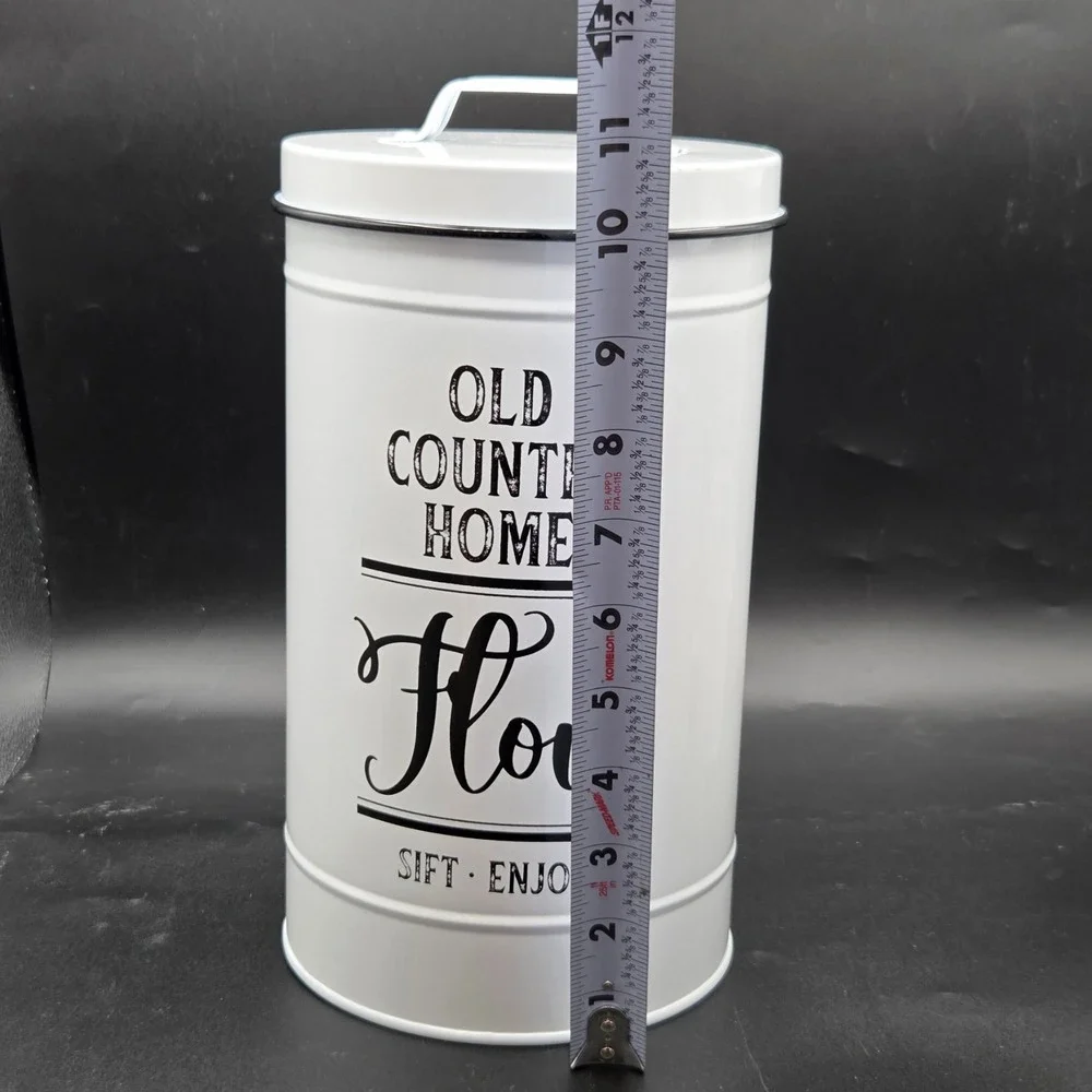 Canisters Sets for the Kitchen, White Metal Airtight Kitchen Canisters